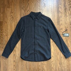 All Saints Black and Gray Casual Button Down Shirt